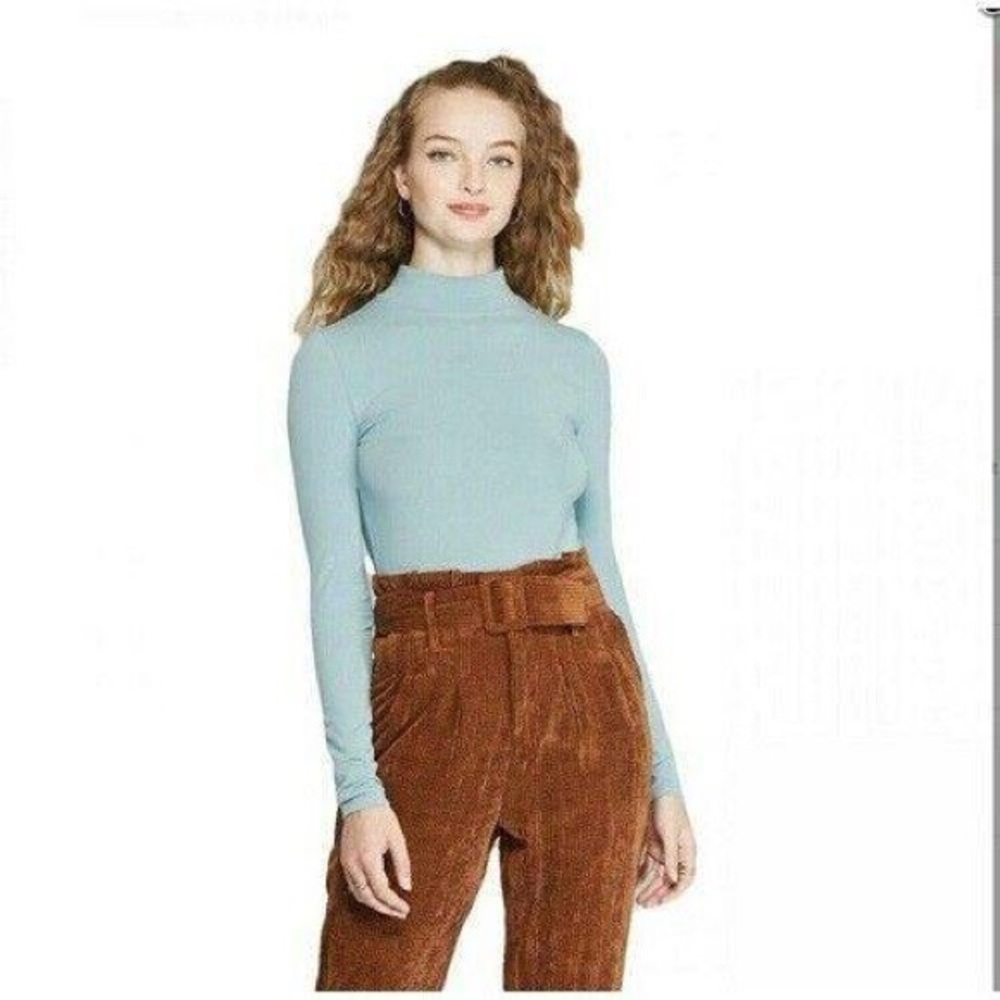 SOLD- NWT Wild Fable Dusty Blue Mock Turtleneck Size M